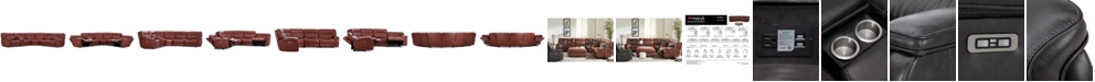 Furniture Thaniel 6-Pc. Leather Sectional with 2 Power Recliners and 1 USB Console, Created for Macy's